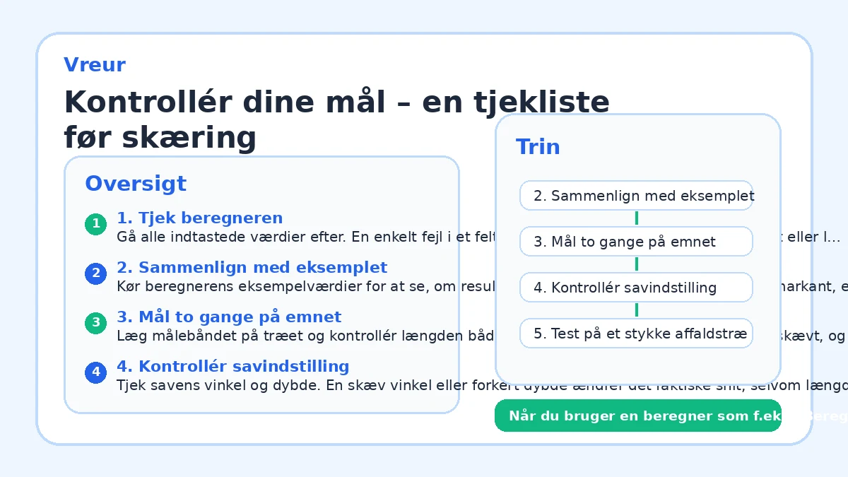 Kontrollér dine mål – en tjekliste før skæring